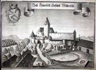 1701   Schloss Mitterfels Straubing Bogen Kupfer Wening