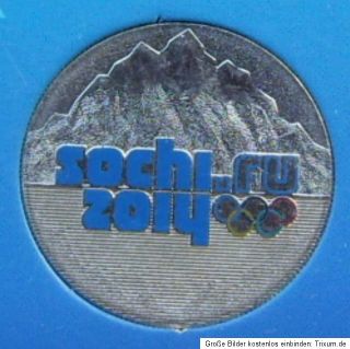 Russland 25 Rubel FARBIG   2014 Sochi  Winter Olympiade 