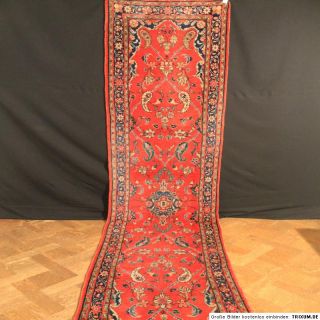 Antik Alter Handgeknüpfter Perser Teppich Us Sarough Läufer Gallerie