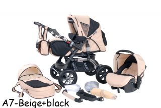Baby Merc S6 pram pushchair 3in1+FREE car seatcolours