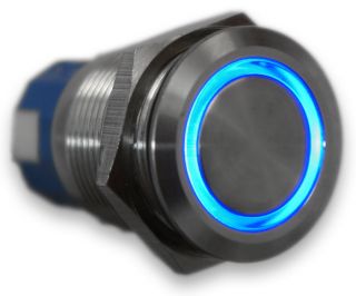 LED Schalter Blau (Öffner + Schließer, Einbauschalter für PC + KFZ