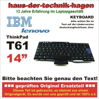 CC 07 1 IBM LENOVO T61 14 1 Keyboard Tastatur 42WT3148 QWERTZ original