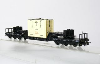 Maerklin 4618 H0 6 achsiger Tiefladewagen SST 53 beladen mit Kiste