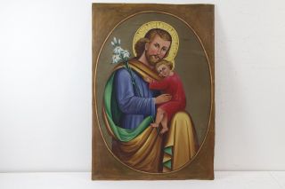 Josef mit Jesus Kind Ölgemälde ~1900