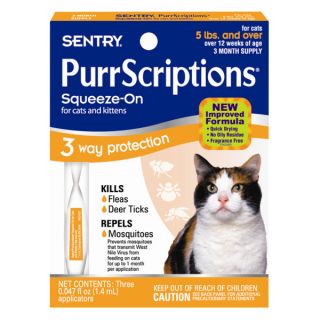 Sergeant's SENTRY PurrScriptions Squeeze On Flea and Tick Treatment for Cats   Flea & Tick   Cat