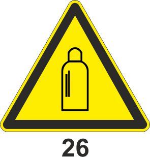 5x 10cm WZ 26 Warnzeichen vor Gasflaschen Gasflasche Aufkleber