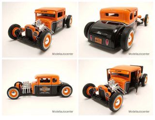 Ford Model A 1929 Hot Rod Harley Davidson schwarz/orange, Modellauto 1