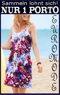 Kleid Gr. 44 Blau/Pink Sommerkleid Jeanskleid Freizeit Strandkleid Neu