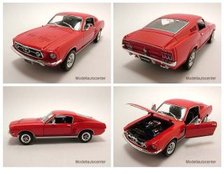 Ford Mustang GT 1967 Fastback rot, Modellauto 1:24 / Welly
