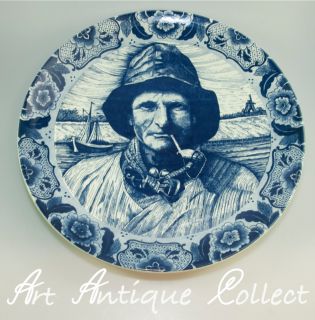 39,5 cm Wandteller Keramik Delfts blauw Handwerk made in Holland