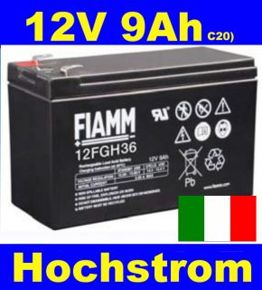 FIAMM BLEI BATTERIE AKKU 9Ah kompatibel Diamec DMUF12 7.6 12V 7,6Ah
