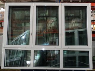 2690x1990 mm Fenster Aluminiumfenster 3flg. mit festen Unterlicht K