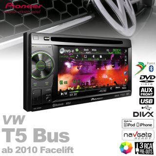 Pioneer 2DIN DVD Radio+Freisprecheinrichtung+Adapter für VW T5