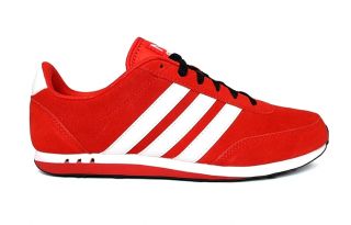 Adidas NEO V RACER Lifestyle Sneaker Leder Schuhe Herren rot/weiß