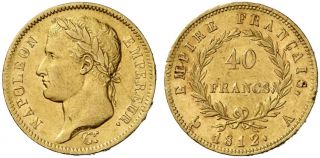 8998 Frankreich GOLD 40 Francs 1812 A