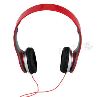 Rot Stereo Multimedia Headset Kopfhörer einklappbar für DJ PSP 