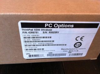 Lenovo ThinkPad X200 / X201 UltraBase   Docking Station   43R8781
