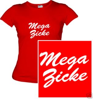 Mega Zicke   T Shirt Vorsicht Terror Fun Zicken Girlie