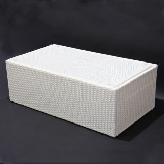 Ware Modulares Poly Rattan Sofa Rom 110x60cm~creme weiß, Tisch mit