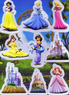 Disney   Prinzessinnen 3D Sticker 9er SET Wandtattoo