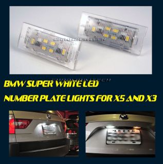 BMW E53 X5 E83 X3 Super White Weiße LED Kennzeichen Lichter Komplett