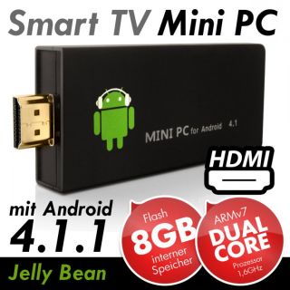 Android 4.1 HDMI Stick mit 8GB Interner Speicher und 1,6 GHz Dual Core