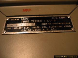 US   Röhrenprüfgerät Tube Tester I 177 B + Adapter Kit MX 949/A/U