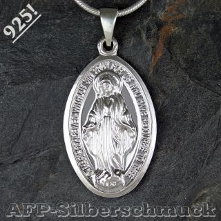 Großer Madonna Maria Heiligen Anhänger Silber Amulett 925