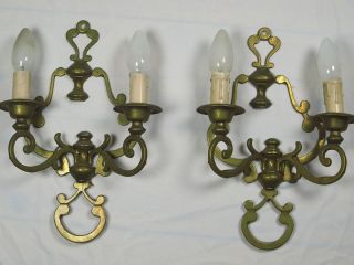 Wunderschönes Paar antike Wandlampen, 2 x Wandlampe, Messing