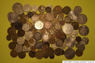 Über 140 russische Münzen mit Silbermünzen zum Teil sehr alt