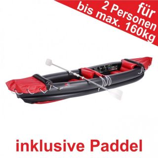 Kajak Kanu aufblasbar 2Personen 3m schwarz/rot Schlauchboot mit Paddel