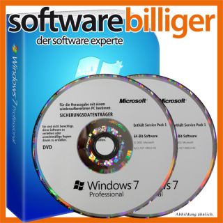 Windows 7 Professional 32 + 64 Bit Mar Hologram Deutsch inkl. SP1 Win7