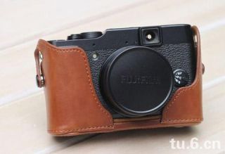 Leather Case bag For Fujifilm Fuji LC X10 X10 Finepix Camera Brown New