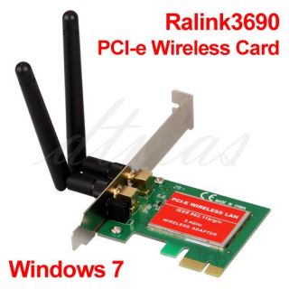 300M WLAN PCI E Karte LAN Netzwerkkarte omni Stecker + Antenne