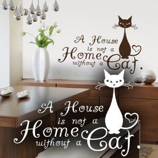 Wandkings Wandtattoo A House is not a Home without a Cat 50 x 35 cm