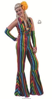 Hippie Girl Rainbow Kostüm 70er Jahre Show Karnevalskostüm Damen Gr