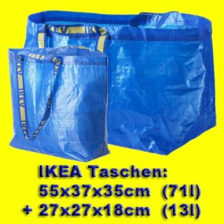 IKEA Taschen blau Tragetasche 71l / 13l Frakta Brattby