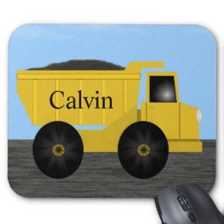Calvin Personalized Dump Truck Mousepad