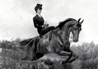 Kaiserin Elisabeth Sisi zu Pferd bei der Jagd K&K 3 Monarchie