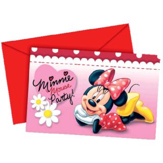 Minnie Maus   Party Einladungskarten 6 Stk. Minnie Mouse