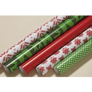 Geschenkpapier Sortiment Weihnachten rot grün 5 Rollen à 70cm x 2m