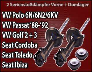 Stoßdämpfer GAS Vorne + 2 Domlager VW Golf 3 91 06/94