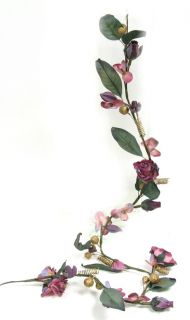 ROSENGIRLANDE 91cm Kunstblüten lila rosa gold