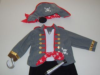 Pirat Piraten Seeräuber Kostüm + Hut Fernrohr 92 98 NEU