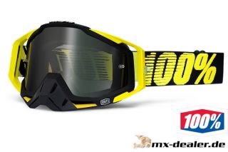 100 % Prozent Racecraft verspiegelt MX Motocross Cross Brille schwarz