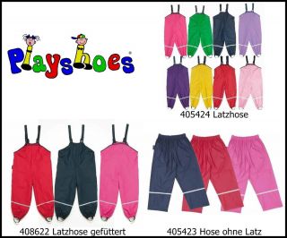 Playshoes Kinder Matschhose Hose Regenhose Gr.74,80,86,92, 98,104, 116