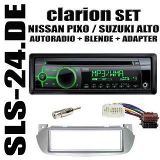 Clarion Autoradio CZ102EG Nissan Pixo Suzuki Alto Radio Blende ISO
