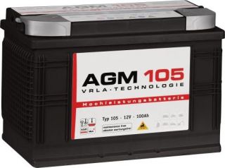 Autobatterie AGM 12V 105 Ah Starterbatterie Batterie