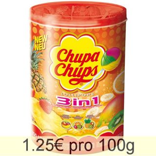 Chupa Chups 3 in 1 Lutscher Lolli, 100 Stück, 1200g