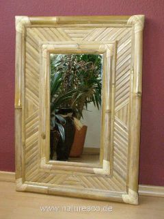 Spiegel Wandspiegel Bambus Bambusspiegel 100x70cm